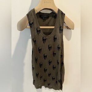 Skull Cashmere olive skull tank XS
